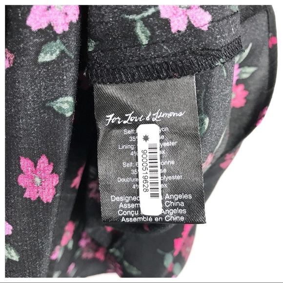 For Love & Lemons Off the Shoulder Black Floral Tiered Dress Size Small - Picture 8 of 9